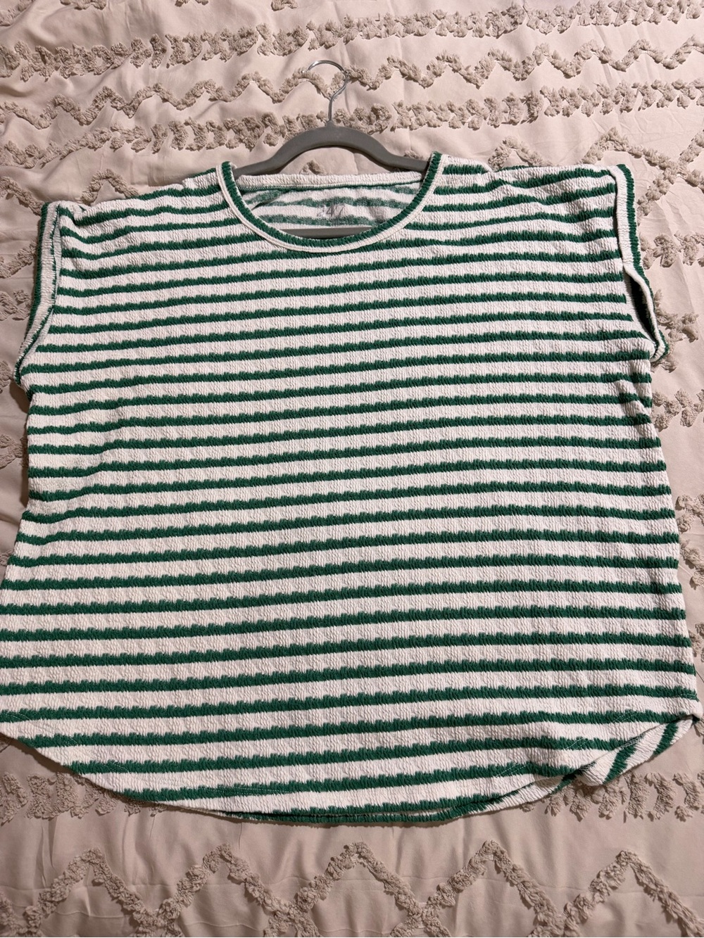 Maurice’s 24/7 Striped Green and White Women’s Short Sleeve Top